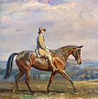 Sir Alfred James Munnings Canvas Paintings - Portrait of Mrs Margaretta Park Frew Riding